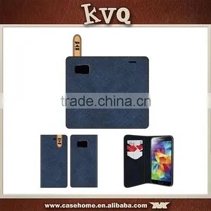 Crossing Pattern PU Leather Flip Phone Cover for Samsung Galaxy S6 Edge thumbnail-3
