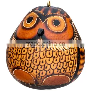 OWL DESIGN PERUVIAN GOURD CRAFT thumbnail-1