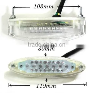 BJ-LPL-005 Clear Motorcycle 28 LED Red License Plate Brake Tail Light For Yamaha KTM thumbnail-5