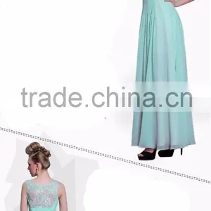 Vestidos de Fiesta 2016 Custom Made Chiffon Beaded Free Long Green Prom Dress thumbnail-5