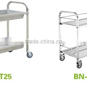 Stainless Steel 2 Tier Collecting Trolley/Catering Trolley With Deep Shelves BN-T25 thumbnail-2