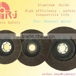 R.j No.A01-02A 4" 4.5" 5" 6" 7" Deburring Removing Rust Trimming of Weld Joints Aluminium Oxide Abrasive Fibreglass FLAP DISC thumbnail-1