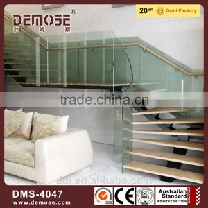 Carbon Steel Indoor Staircase Design Stairs Grill Design With Glass Balustrade thumbnail-1
