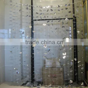 Silver Flower Metallic Foil Curtain for Party and Home Decoration thumbnail-1