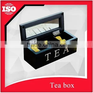 High-end Dark Wood Tea Display Box With Glossy Surface thumbnail-1