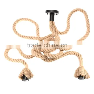 Vintage Rope Pendant Light Lamp Loft Creative Personality Industrial Lamp Edison Bulb American Style For Living Room 110v thumbnail-3