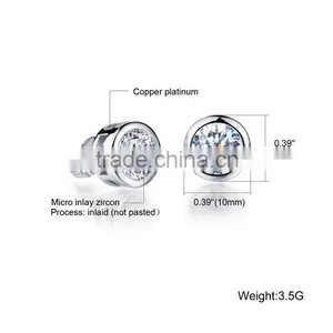2016 Design Round Cubic Zircon Copper Women Earring thumbnail-3