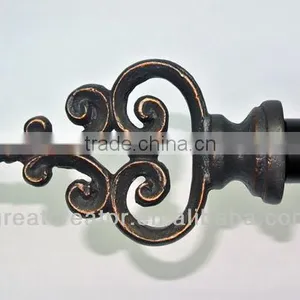 Home Fashions Scroll Cast Iron Finial; Window Hardware Set; Curtain Rod; Curtain Accessory thumbnail-1