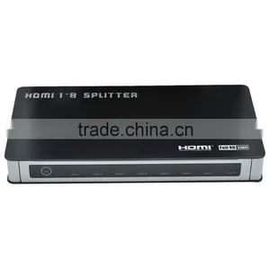 CHEERLINK HSP0108AN 1x8 Full HD 1080P HDMI Splitter 1.4 w/ US Plug - Blcak + Silver With Hdmi Output thumbnail-1