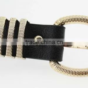 Fashion Black pu Leather Women Accessories Belt With Gold Buckles in YiWu thumbnail-6