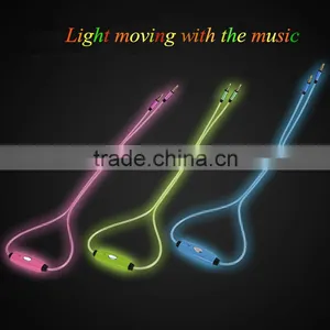 2014 Newest El Lighted Earphones With Mircophone,take Action to Enjoy the Music Rhythm! thumbnail-2