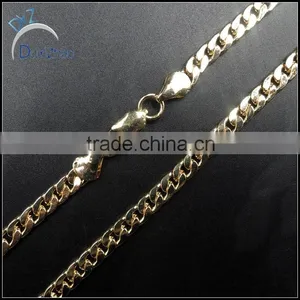 Mini Size Men's Hip Hop Gold Long Cuban Chains Necklace thumbnail-1