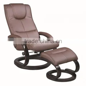 European Adjustable Leather Recliner Sofa With Ottomen thumbnail-1
