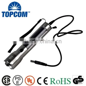 Aluminum Alloy Solar Power Rechargeable LED Flashlight thumbnail-1