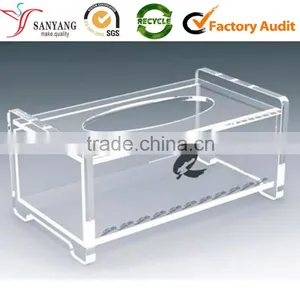 High Quality Thick and Clear Packing Box Accept Custom Order / Acrylic Material Transparent Tissue Box thumbnail-1