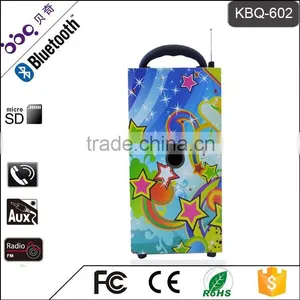 BBQ KBQ-602 1200mAh Zebra10W Wood Body USB SD MMC Card and Radio Bluetooth Furniture Speakers thumbnail-1