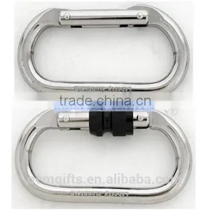 Classic Stainless Steel Oval Carabiner With Snap Hook For Climbing Use thumbnail-1