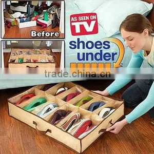 12 Grids Underbed Shoe Organizer / Shoe Storage Box thumbnail-1