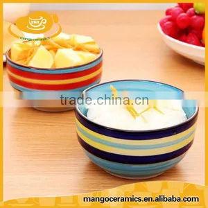 Bulk Sale Korean Style Eco Cheap Ceramic Rainbow Rice Bowl thumbnail-3