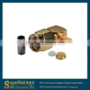 Gsm Antenna With Right Angle Sma Connector Crimp Plug Right Angle Connector for LMR100 thumbnail-2