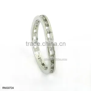 Fashion Double Crystal Diamond Wedding Split Ring For Girls thumbnail-3