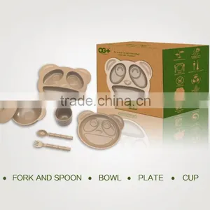 Organic Material Custom Design Panda Shape Kids Tableware Set Quality Choice thumbnail-3