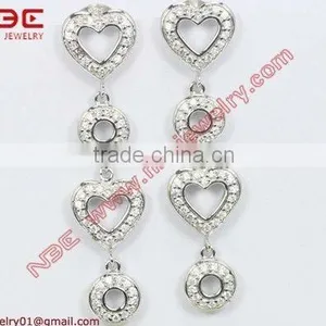 Factory Artisan Crafted Italian Hot Sale Cheap Costume 925 Silver Earrings With Quality Rhodium, AAA Grade Pure Clear White cz thumbnail-1