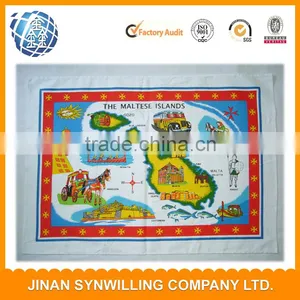 Cheap Tea Towel With Map Design Printed Tea Towel thumbnail-3