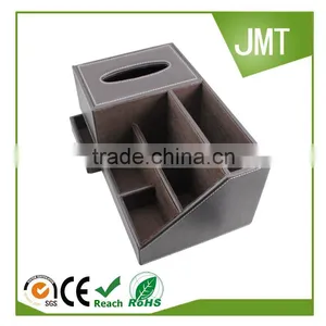 JMT Factory Multifunctional PU Leather Wholesale Storage Box Tissue Box thumbnail-4