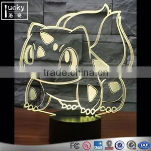 Acrylic Bulbasaur 3D LED Night Light,Pokemon Go Gifts Colorful Lamp thumbnail-3