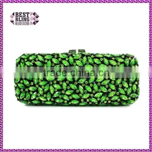 Newest Design Green Bag Designs Handmade Bag Crystal Clutch Bag (8766A-G2) thumbnail-1