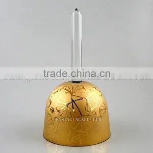24k Gold Quartz Crystal Singing Bowl With Handle and Design thumbnail-2
