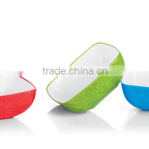 2016 Square Double Color Wholesale Plastic Containers Salad Bowl thumbnail-1