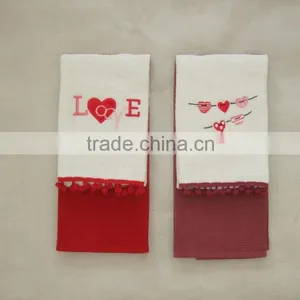 1pc Waffle Towel+1 pc Embroidery Towel Cotton Decorative Kitchen Towels Set China Supplier Bulk Buy From China thumbnail-2