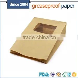 Regular Fast Food Pape Bag Brown Kraft Paper Bag With Clear Window thumbnail-4