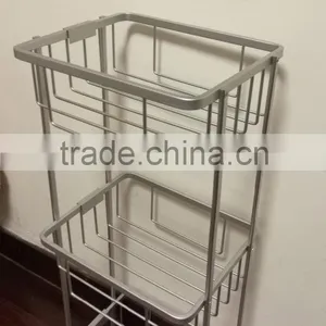Tension Shower Caddy and Tension Pole Caddy and Bamboo Corner Caddy and Aluminium Bath Corner Rack, 3 Tiers Corner Shelf thumbnail-3