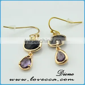 Drop Shape Stud Earrings Green Colored Glass Stone Earring for Gift thumbnail-4