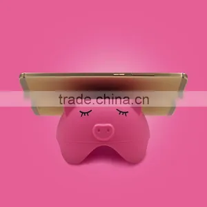 Cute Silicone Pig Mobile Phone Holder Desktop Holder Fashion Design Custom LOGO Print thumbnail-1