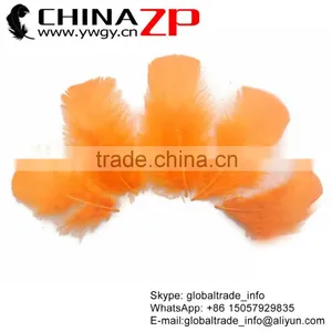 CHINAZP Natural Plumage Bulk Dyed Orange Turkey T-Base Body Feathers for Parties Decorations thumbnail-1