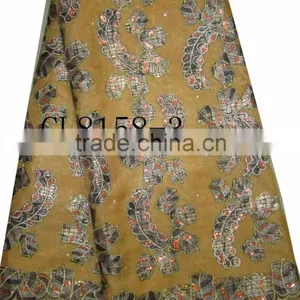 African Organza Lace With Sequins Embroidery CL8158-3coffee thumbnail-1