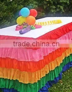 Polyester Rainbow Table Skirts Table Cover thumbnail-1