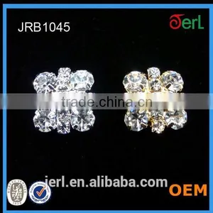 Metal Flat Back Pearl Crystal Flower Hair Clip Wedding Bouquet Rhinestone Button thumbnail-1