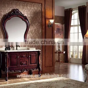 Old Hand Curved Bathroom Vanity With Vingage Mirror WTS1605 thumbnail-2