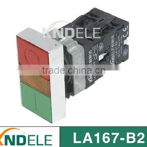 Double Push Button Switch With Light,direct Type Silver Contact Grade A LA167-B2-BW thumbnail-1