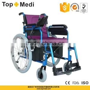 Rehabilitation Therapy Supplies TOPMEDI TM-EW-016 Handicapped Aluminum Hot Sale Electric Wheelchair thumbnail-1