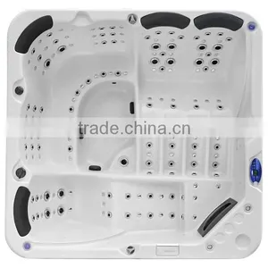 Portable Acrylic 3 Loungers Hot Tub Outdoor Spa With 162 Jets thumbnail-1