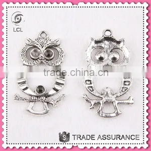 Vintage Animal Pendant Owl Shaped, for Necklace Imitate Silver Owl Pendant thumbnail-1