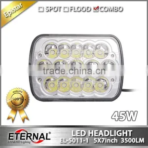 5x7in 45W Sealed Beam Led Headlight Dual Beam Light With H4 Plug for Automotive Truck thumbnail-2