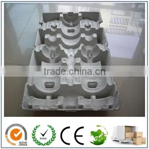 ECO Molded Pulp Wine Pack/Wine Tray/Wine Shipper/3 Bottle Wine Packaging thumbnail-2