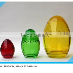 Egg Shaped Glass Candle Holders, Glass Candle Jar, Egg Glassware thumbnail-1